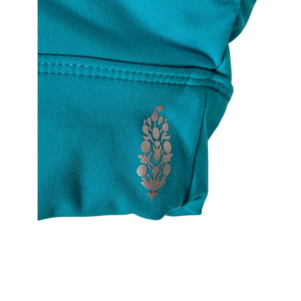 Free People Movement Blue Sports Bra Womens Small High Neck Stretch Activewear - Picture 3 of 3